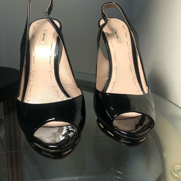 Miu Miu SZ 38 Stunning Heels Black Slingback - Picture 8 of 8